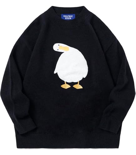 Amazon.com: Laixton Men's Graphic Oversized Sweater Unisex Knit